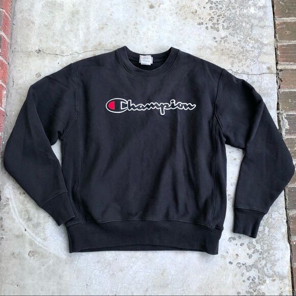 Champion Other - 90s Y2K Champion Reverse Weave crewneck sweatshirt pullover black L